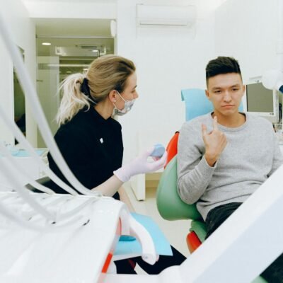 Man in Gray Shirt Having Dental Check-up